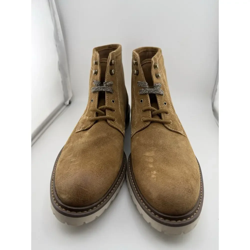 NWOB Mens Johnston & Murphy Barrett Plain Toe Boot Suede Leather Shoes Size 8.5